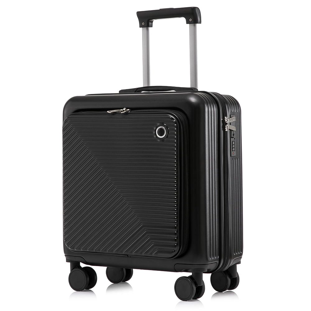 Set troler cu geanta cosmetice, Quasar & Co.®, compartiment laptop, cifru TSA, 4 roti 360 grade, maner telescopic, 48 x 42 x 25 cm / 22 x 29 x 15 cm, ABS, negru 3 Set troler cu geanta cosmetice, Quasar & Co.®, compartiment laptop, cifru TSA, 4 roti 360 grade, maner telescopic, 48 x 42 x 25 cm / 22 x 29 x 15 cm, ABS, negru 3