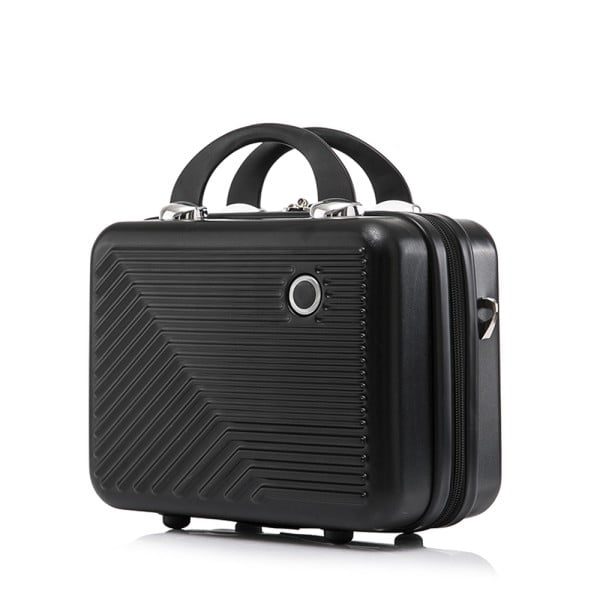 Set troler cu geanta cosmetice, Quasar & Co.®, compartiment laptop, cifru TSA, 4 roti 360 grade, maner telescopic, 48 x 42 x 25 cm / 22 x 29 x 15 cm, ABS, negru - imagine 6