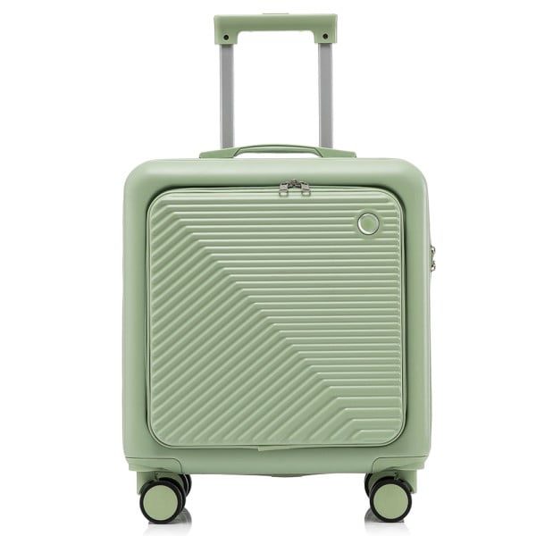 Set troler cu geanta cosmetice, Quasar & Co.®, compartiment laptop, cifru TSA, 4 roti 360 grade, maner telescopic, 48 x 42 x 25 cm / 22 x 29 x 15 cm, ABS, fistic - imagine 3