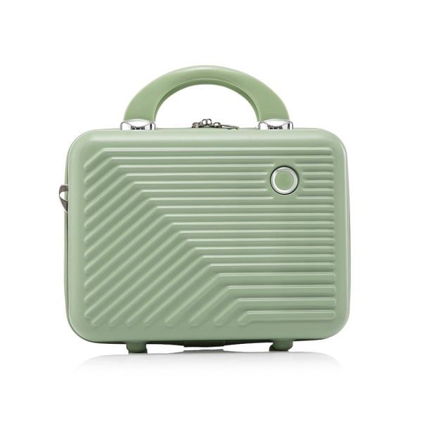 Set troler cu geanta cosmetice, Quasar & Co.®, compartiment laptop, cifru TSA, 4 roti 360 grade, maner telescopic, 48 x 42 x 25 cm / 22 x 29 x 15 cm, ABS, fistic - imagine 5