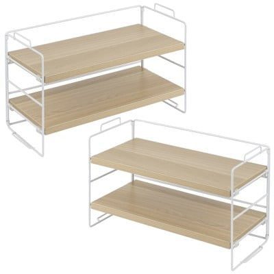 Set 2 etajere, Quasar & Co.®, 4 niveluri, universale, metal/lemn, 34 x 16.5 x 24 cm, alb 7