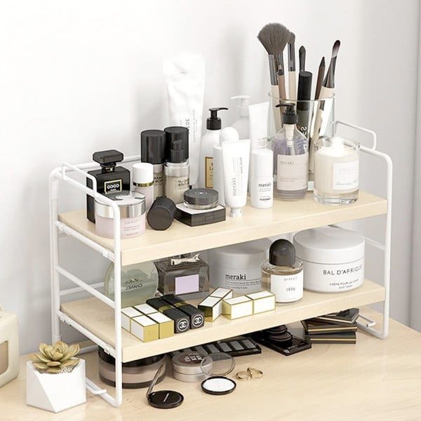 Set 2 etajere, Quasar & Co.®, 4 niveluri, universale, metal/lemn, 34 x 16.5 x 24 cm, alb - imagine 3