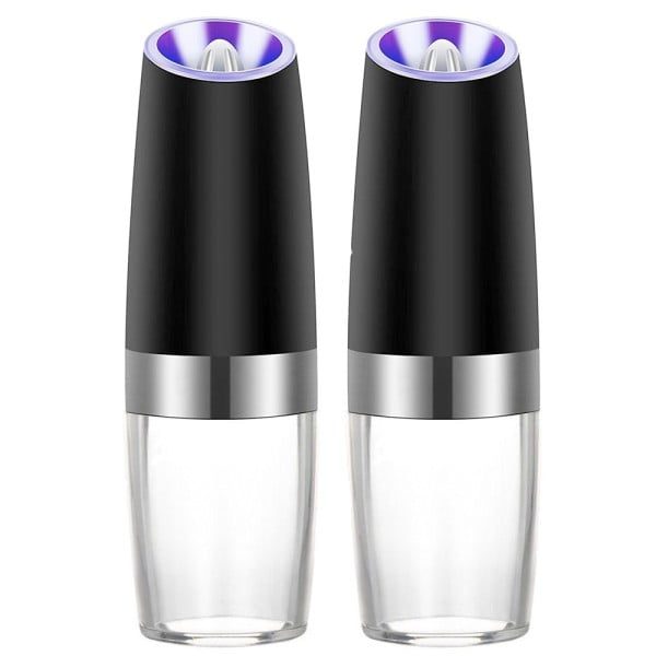 Set 2 rasnite electrice cu LED, Quasar & Co.®, mecanism ceramica, pentru sare si piper, h 20 cm, negru-argintiu - imagine 2