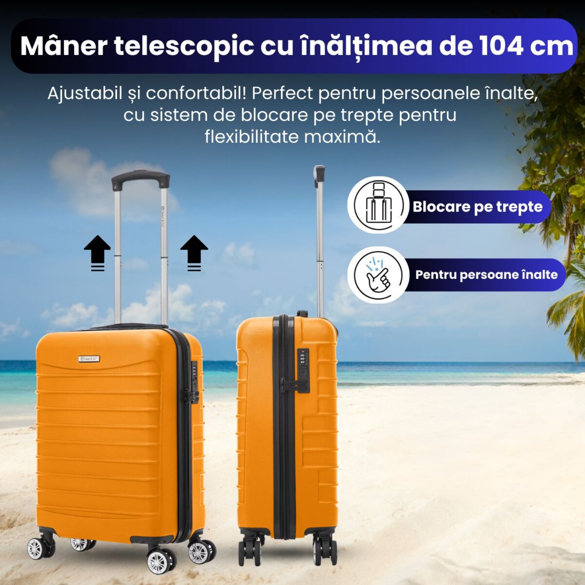 Troler cabina avion Quasar & Co.®, 55x36x20cm, bagaj de mana, troller cu fermoar antifurt, cifru, maner telescopic lung, geamantan cu 4 roti duble silentioase 360°, valiza ABS 2.8 mm, rezistent, 2 compartimente cu buzunar, 10kg, LINE, portocaliu 5 Troler cabina avion Quasar & Co.®, 55x36x20cm, bagaj de mana, troller cu fermoar antifurt, cifru, maner telescopic lung, geamantan cu 4 roti duble silentioase 360°, valiza ABS 2.8 mm, rezistent, 2 compartimente cu buzunar, 10kg, LINE, portocaliu 5