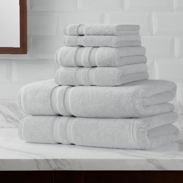 Set 2 prosoape corp 76x147 cm, Luxury Collection by Quasar & Co.®, 650 g/mp, 100% bumbac, gri deschis - imagine 4