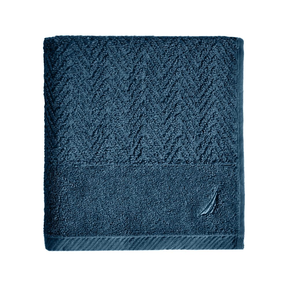 Prosop de baie, Nautica Zigzag, 100% bumbac, 570 g/mp, 50 x 100 cm, turcoaz