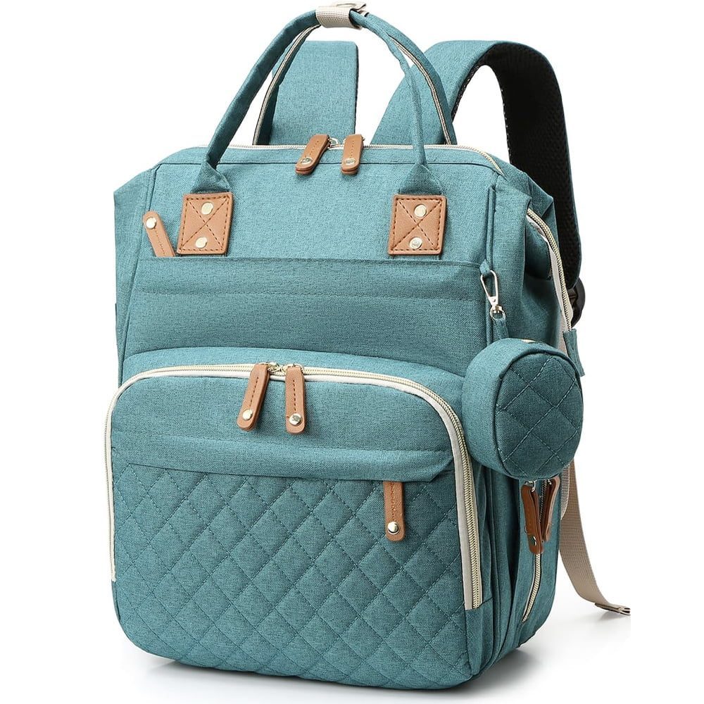 Geanta/rucsac, Quasar & Co.®, cu port USB si 14 compartimente, textil, 40 x 30 x 14 cm, turcoaz 2