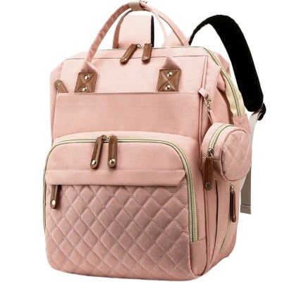 Geanta/rucsac, Quasar & Co.®, cu port USB si 14 compartimente, textil, 40 x 30 x 14 cm, corai 7