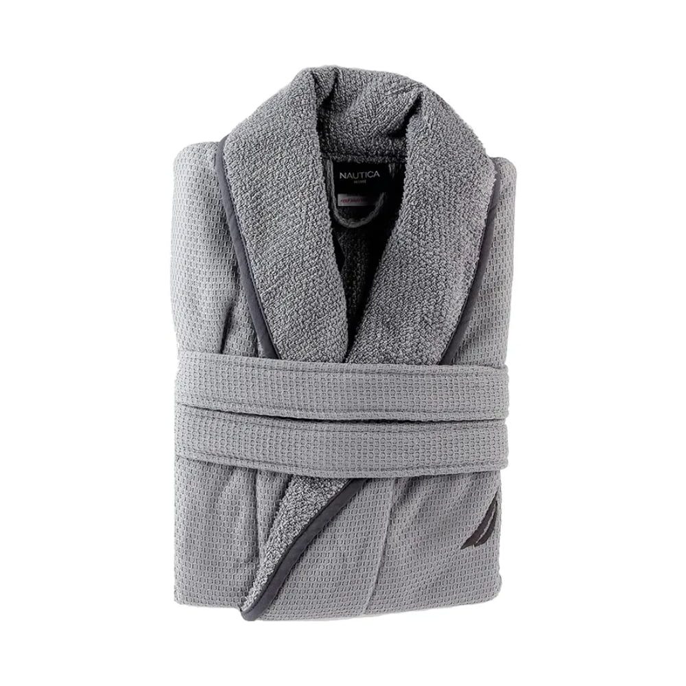 Halat de baie, Nautica Marlin, unisex, 550 g/mp, 100% bumbac, M, gri 2