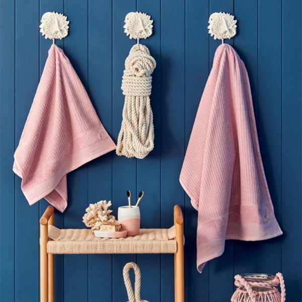 Prosop de baie, Nautica Stripe, 100% bumbac, 570 g/mp, 50 x 100 cm, roz pudrat - imagine 3