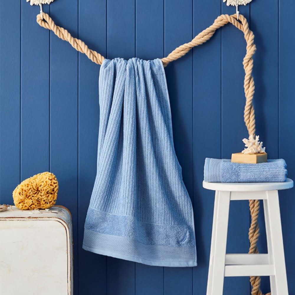 Prosop de baie, Nautica Stripe, 100% bumbac, 570 g/mp, 70 x 140 cm, albastru deschis 3