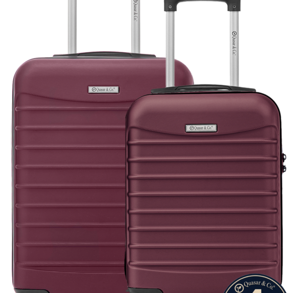 Set 2 trolere cabina, Quasar & Co.®, 40x30x20 cm cu roti detasabile si 55x38x21 cm, bagaj de mana, troller cu fermoar antifurt, cifru, maner telescopic lung, geamantan 4 roti duble 360°, valiza ABS 2.8 mm rezistent, 10kg, LINE, Visiniu 2 Set 2 trolere cabina, Quasar & Co.®, 40x30x20 cm cu roti detasabile si 55x38x21 cm, bagaj de mana, troller cu fermoar antifurt, cifru, maner telescopic lung, geamantan 4 roti duble 360°, valiza ABS 2.8 mm rezistent, 10kg, LINE, Visiniu