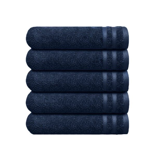 Set 5 prosoape de maini, Nautica Crew, 100% bumbac, 550 g/mp, 50 x 30 cm, bleumarin - imagine 1