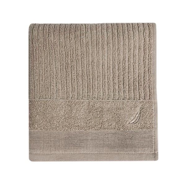 Prosop de baie, Nautica Stripe, 100% bumbac, 570 g/mp, 50 x 100 cm, maro deschis - imagine 1