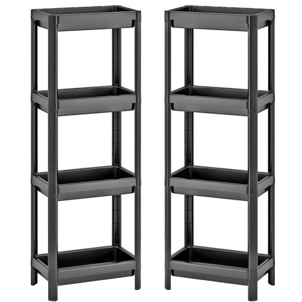 Set 2 rafturi universale, Quasar & Co.®, cu 4 polite, polipropilena, 100 x 36 x 23 cm, gri - imagine 1
