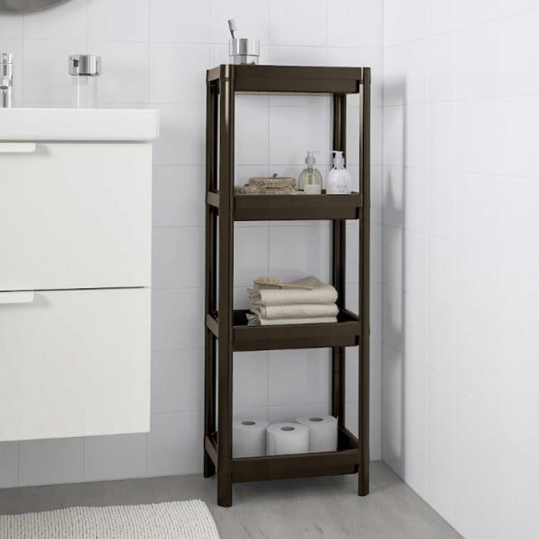 Raft universal, Quasar & Co.®, cu 4 polite, polipropilena, 100 x 36 x 23 cm, maro - imagine 3