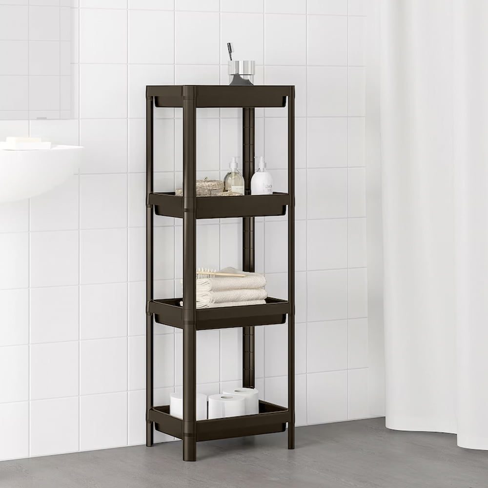 Raft universal, Quasar & Co.®, cu 4 polite, polipropilena, 100 x 36 x 23 cm, maro 2 Raft universal, Quasar & Co.®, cu 4 polite, polipropilena, 100 x 36 x 23 cm, maro 2