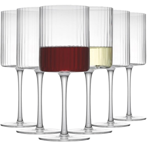 Set 6 pahare vin Quasar & Co.®, model striat, 350 ml, sticla, transparent Pahare sticla 2024-05-02 2