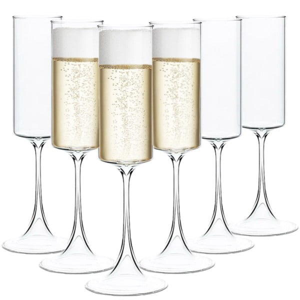 Set 6 pahare sampanie, Quasar & Co.®, model evazat, 170 ml, sticla, transparent Pahare sticla 2024-05-02 2