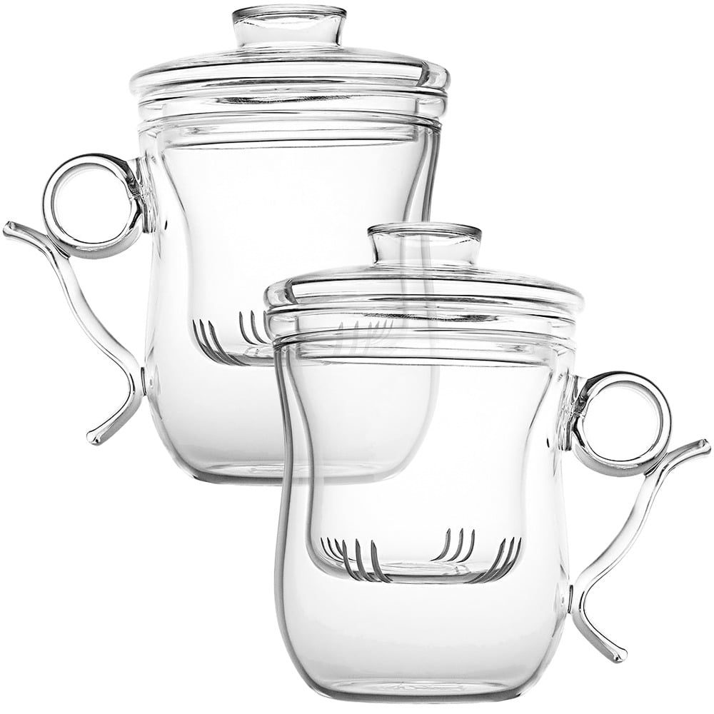Set 2 cani cu infuzor si capac, Quasar & Co.®, 430 ml, sticla termorezistenta, transparenta 2 Set 2 cani cu infuzor si capac, Quasar & Co.®, 430 ml, sticla termorezistenta, transparenta 2