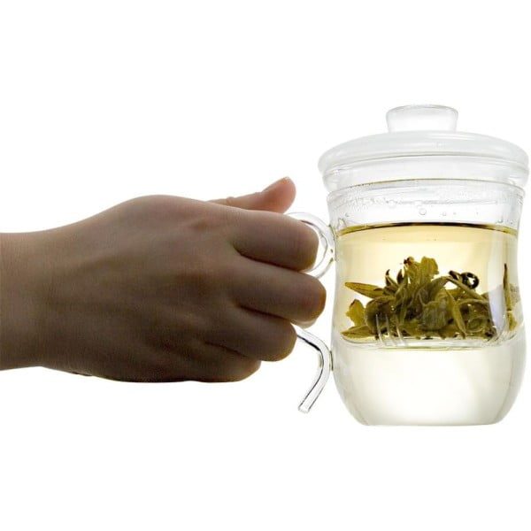 Set 2 cani cu infuzor si capac, Quasar & Co.®, 430 ml, sticla termorezistenta, transparenta - imagine 4