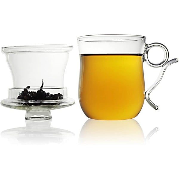 Set 2 cani cu infuzor si capac, Quasar & Co.®, 430 ml, sticla termorezistenta, transparenta - imagine 5