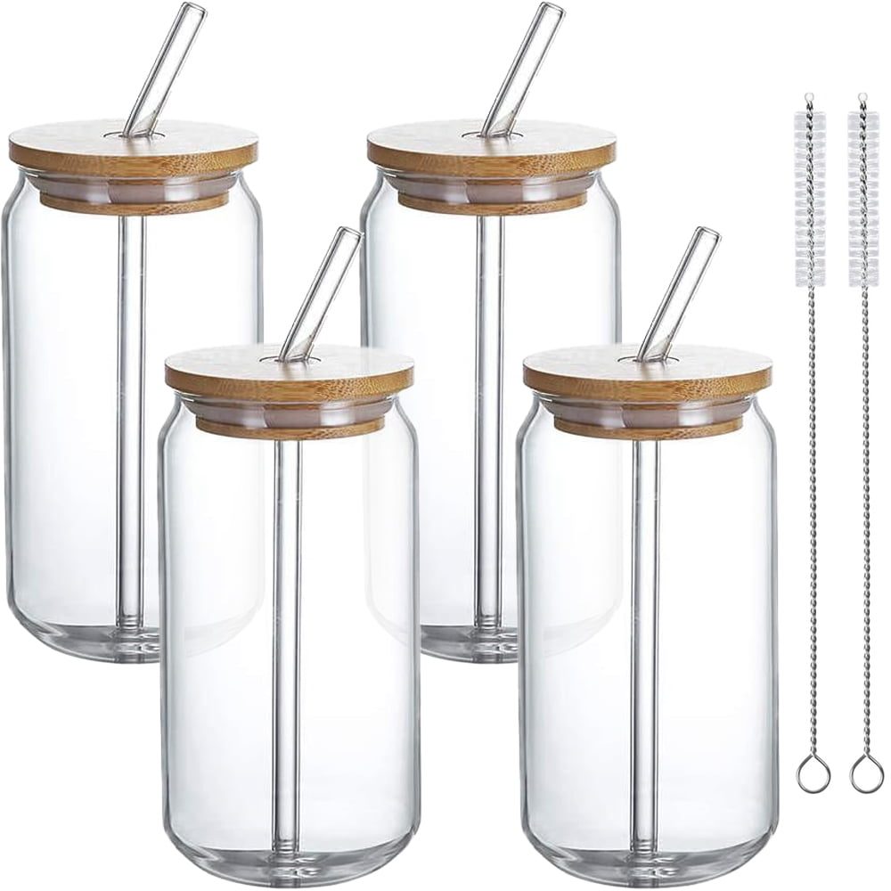 Set 4 pahare cu paie si perii curatare, Quasar & Co.®, 4x470ml, sticla termorezistenta/bambus, transparent 2 Set 4 pahare cu paie si perii curatare, Quasar & Co.®, 4x470ml, sticla termorezistenta/bambus, transparent 2