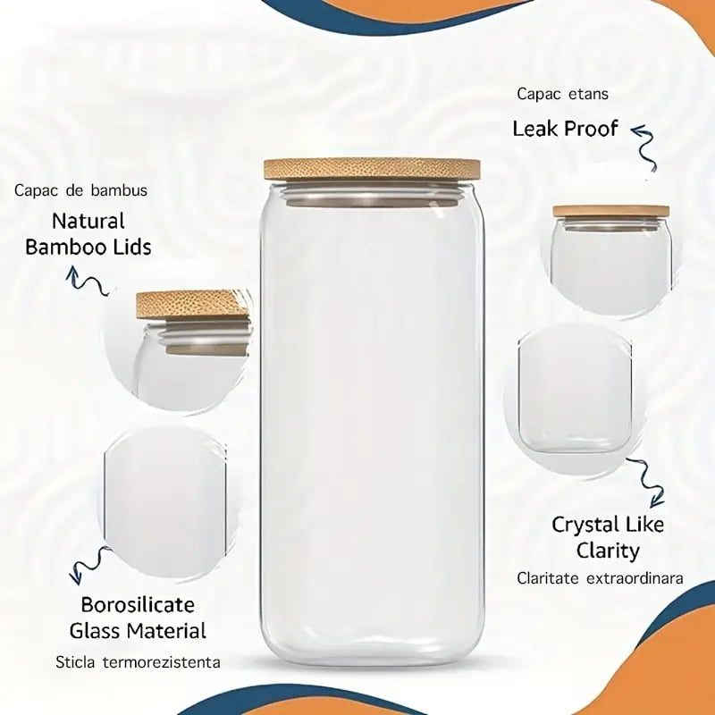 Set 4 pahare cu paie si perii curatare, Quasar & Co.®, 4x470ml, sticla termorezistenta/bambus, transparent 5 Set 4 pahare cu paie si perii curatare, Quasar & Co.®, 4x470ml, sticla termorezistenta/bambus, transparent 5