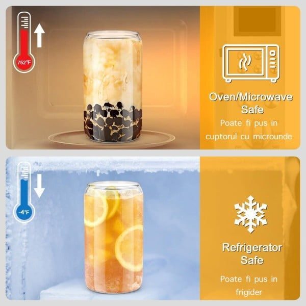 Set 4 pahare cu paie si perii curatare, Quasar & Co.®, 4x470ml, sticla termorezistenta/bambus, transparent - imagine 6