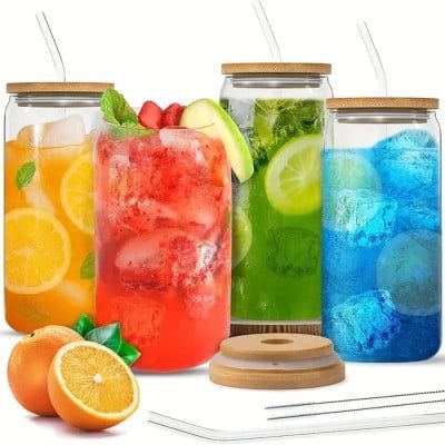 Set 4 pahare cu paie si perii curatare, Quasar & Co.®, 4x470ml, sticla termorezistenta/bambus, transparent 11 Set 4 pahare cu paie si perii curatare, Quasar & Co.®, 4x470ml, sticla termorezistenta/bambus, transparent 11