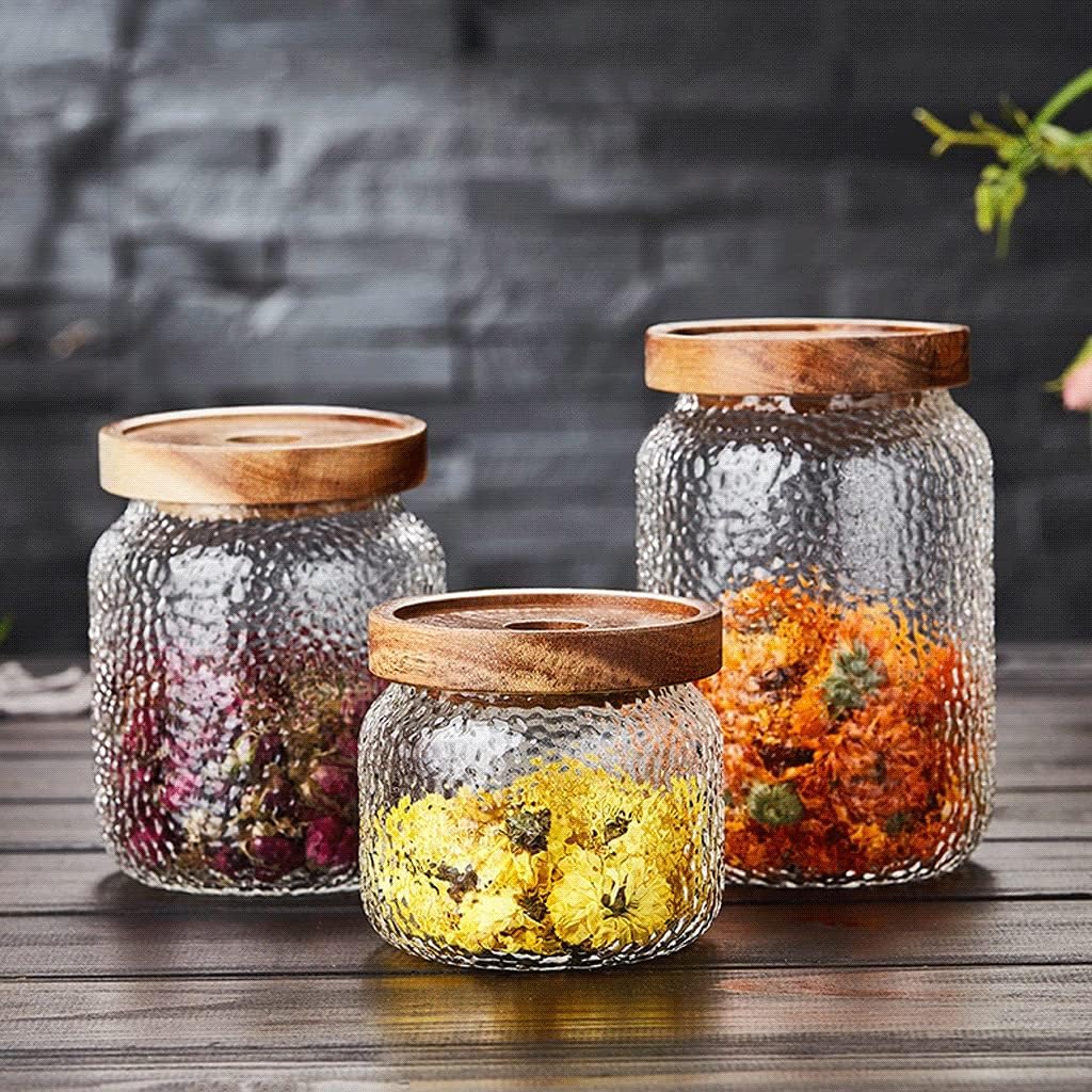 Set 3 recipiente depozitare alimente, Quasar & Co.®, suprapozabile, 350ml/600ml/775ml, sticla termorezistenta/lemn acacia 14