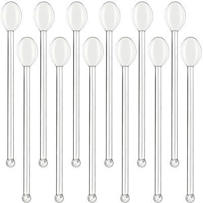 Set 12 lingurite, Quasar & Co.®, lungime 13 cm, sticla termorezistenta, transparent 8