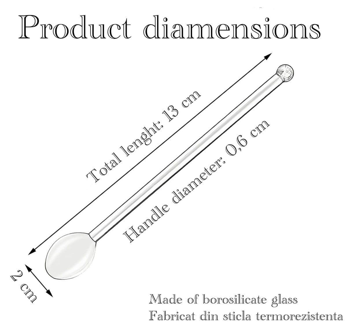 Set 12 lingurite, Quasar & Co.®, lungime 13 cm, sticla termorezistenta, transparent 2