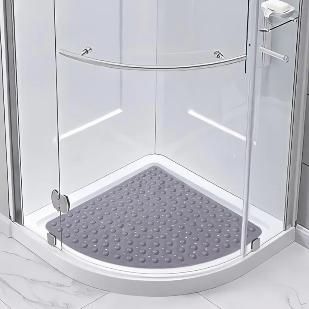 Covor de dus, Quasar & Co.®, de colt, antiderapant, cu ventuze fixare, 54×54 cm, PVC, gri 8 Covor de dus, Quasar & Co.®, de colt, antiderapant, cu ventuze fixare, 54×54 cm, PVC, gri 8