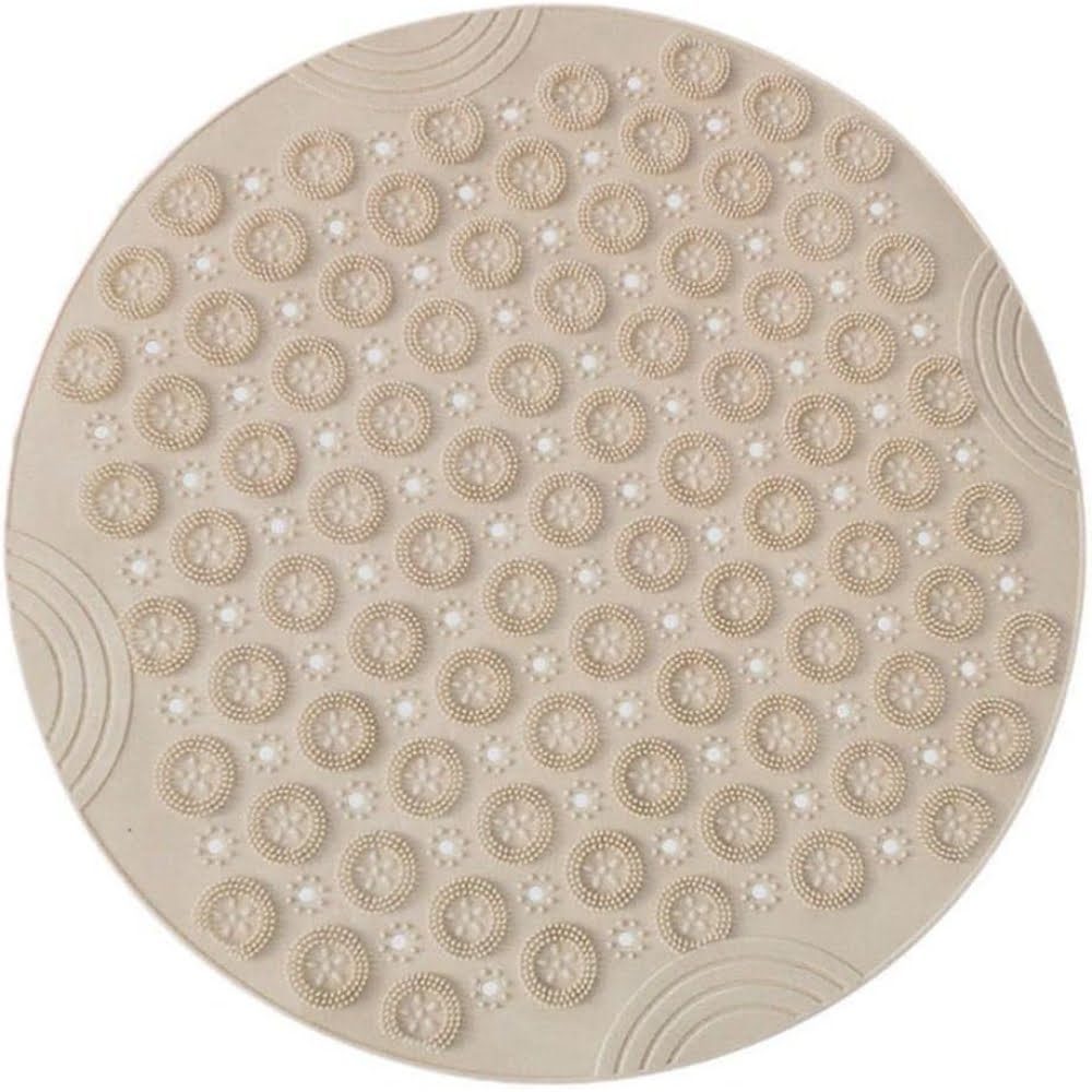 43041214-1 Covor de dus, Quasar & Co.®, rotund, antiderapant, cu ventuze fixare, d 55 cm, PVC, bej