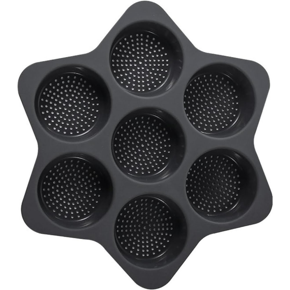 Tava chifle/paine/briose, Quasar & Co.®, 7 compartimente, perforata, silicon, 34 x 24 cm, gri 2 Tava chifle/paine/briose, Quasar & Co.®, 7 compartimente, perforata, silicon, 34 x 24 cm, gri 2