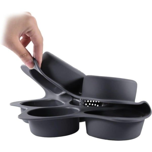 Tava chifle/paine/briose, Quasar & Co.®, 7 compartimente, perforata, silicon, 34 x 24 cm, gri - imagine 5