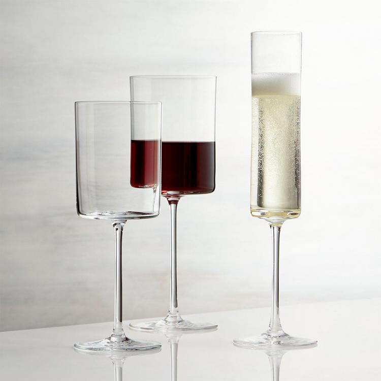 Set 12 pahare vin si sampanie, Quasar & Co.®, model drept, 6×400 ml/6×200 ml, sticla, transparent 6