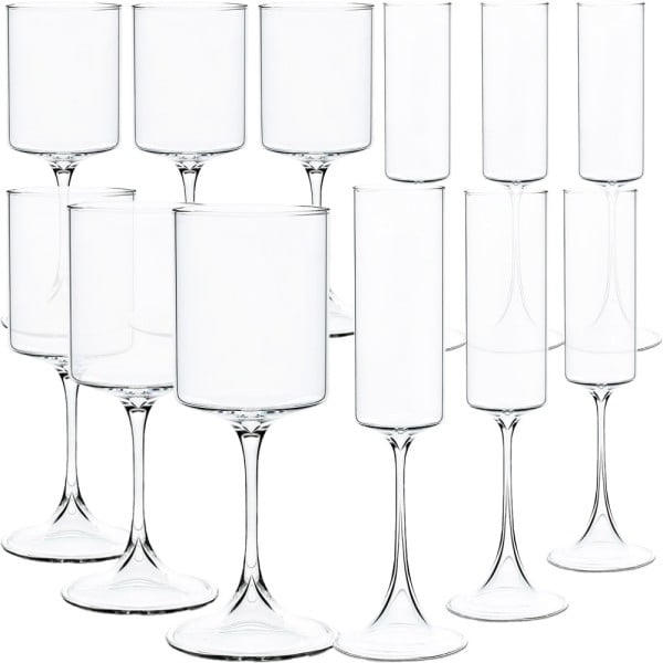 Set 12 pahare vin si sampanie, Quasar & Co.®, model evazat, 6×350 ml/6×170 ml, sticla, transparent Pahare sticla 2024-05-02
