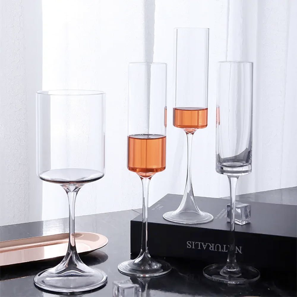 Set 12 pahare vin si sampanie, Quasar & Co.®, model evazat, 6×350 ml/6×170 ml, sticla, transparent 5