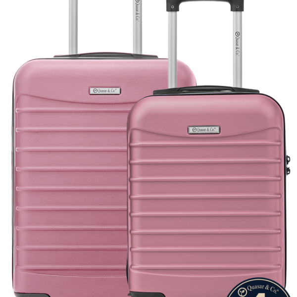 Set 2 trolere cabina, Quasar & Co.®, 40x30x20 cm cu roti detasabile si 55x38x21 cm, bagaj de mana, troller cu fermoar antifurt, cifru, maner telescopic lung, geamantan 4 roti duble 360°, valiza ABS 2.8 mm rezistent, 10kg, LINE, Roz pudrat 2 Set 2 trolere cabina, Quasar & Co.®, 40x30x20 cm cu roti detasabile si 55x38x21 cm, bagaj de mana, troller cu fermoar antifurt, cifru, maner telescopic lung, geamantan 4 roti duble 360°, valiza ABS 2.8 mm rezistent, 10kg, LINE, Roz pudrat