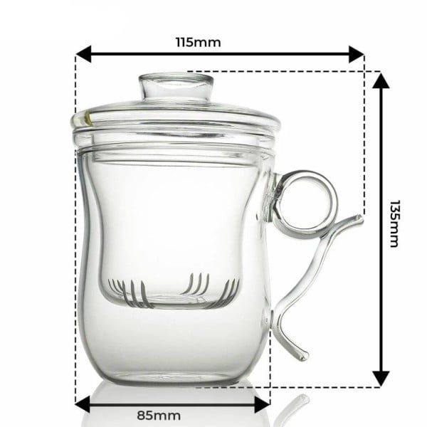 Set 2 cani cu infuzor si capac, Quasar & Co.®, 430 ml, sticla termorezistenta, transparenta - imagine 7