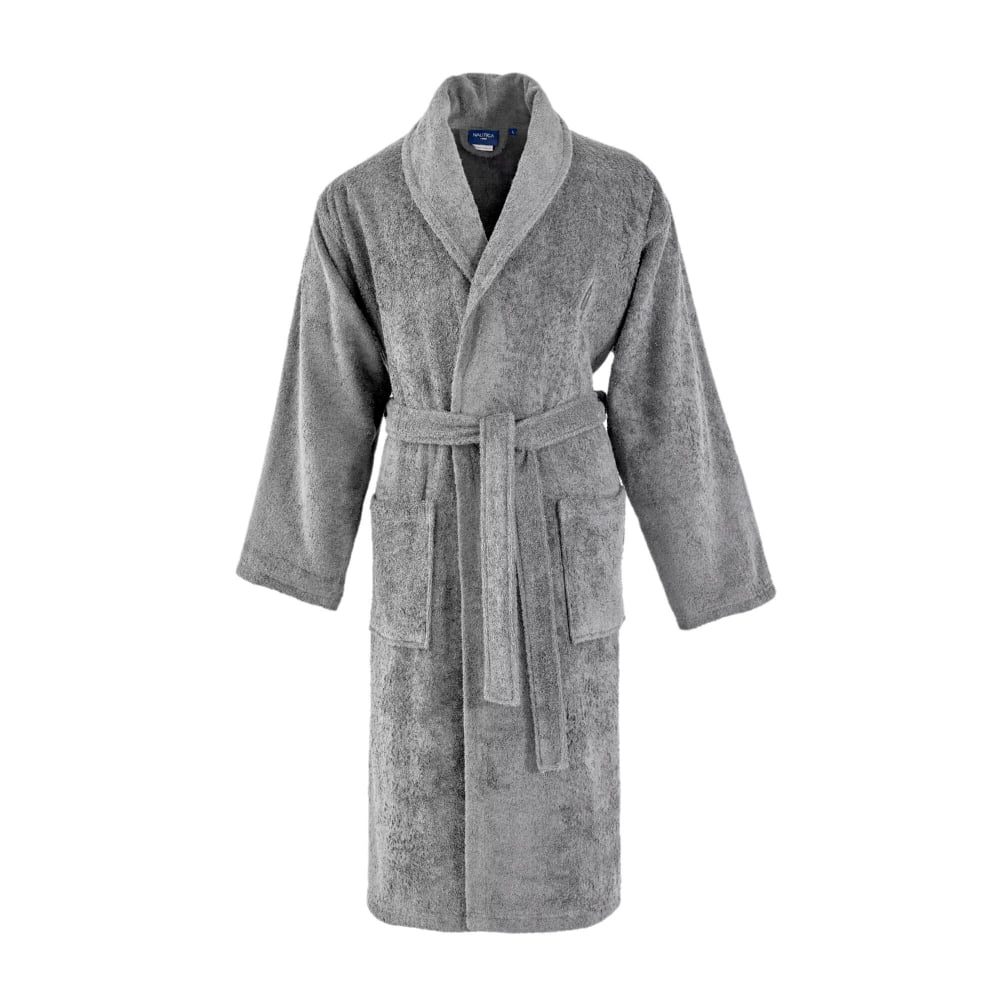 Halat de baie, Nautica Crew, unisex, 600 g/mp, 100% bumbac, S, gri