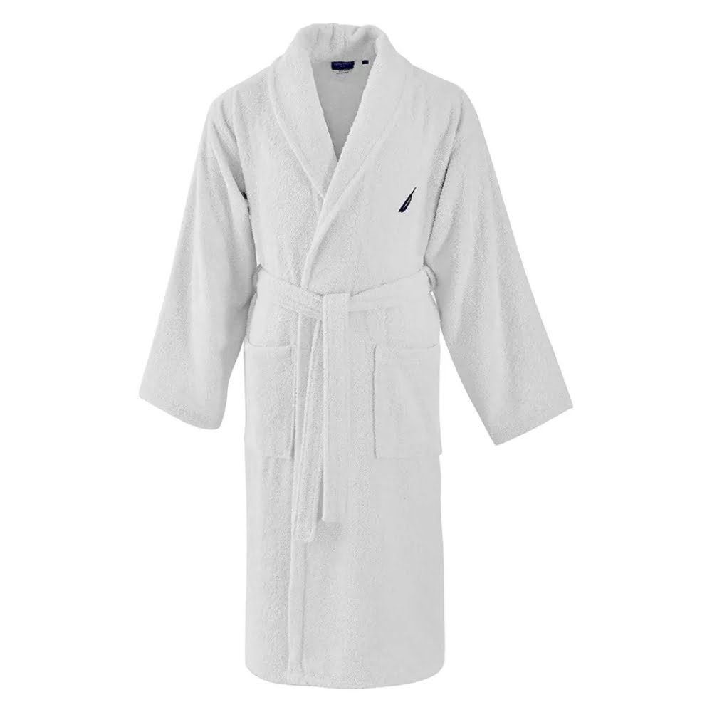 poza principala Halat de baie, Nautica Crew, unisex, 600 g/mp, 100% bumbac, S, alb
