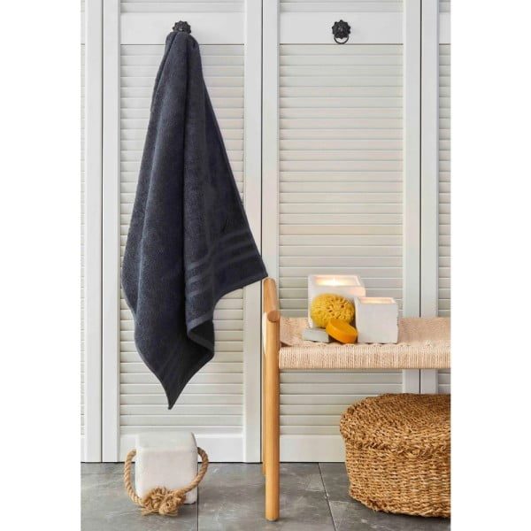 Prosop de baie, Nautica Crew, 100% bumbac, 480 g/mp, 70 x 140 cm, gri antracit - imagine 2