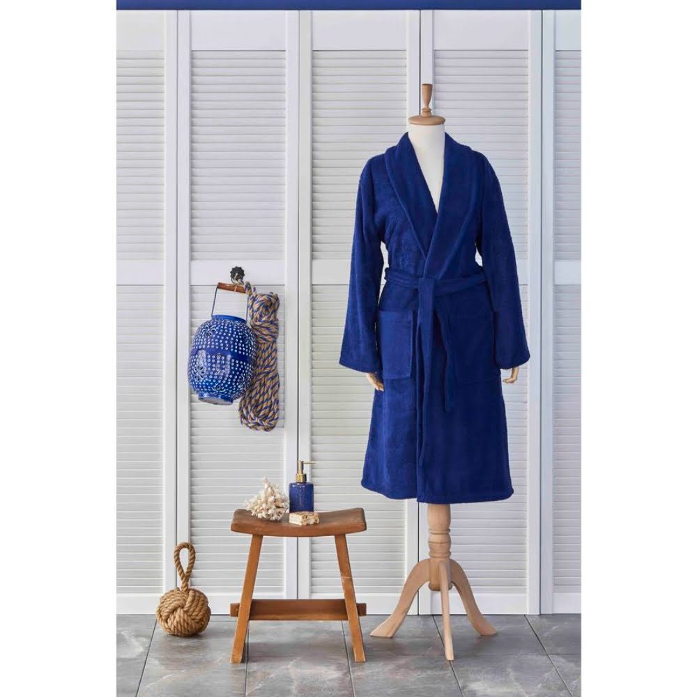 Halat de baie, Nautica Crew, unisex, 600 g/mp, 100% bumbac, M, bleumarin 2 Halat de baie, Nautica Crew, unisex, 600 g/mp, 100% bumbac, M, bleumarin 2