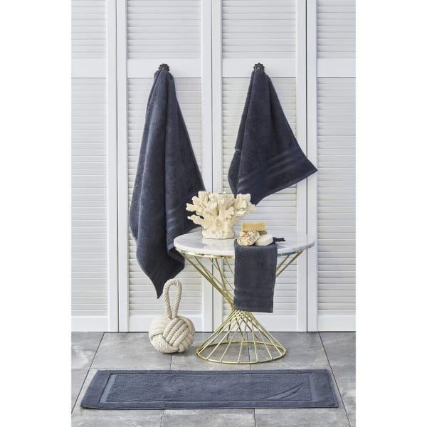 Set 5 prosoape de maini, Nautica Crew, 100% bumbac, 550 g/mp, 50 x 30 cm, gri antracit - imagine 3