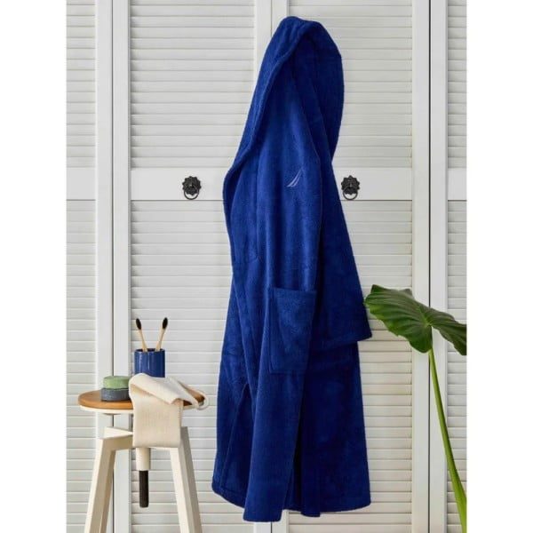 Halat de baie, Nautica Crew, unisex, 600 g/mp, 100% bumbac, M, bleumarin - imagine 4