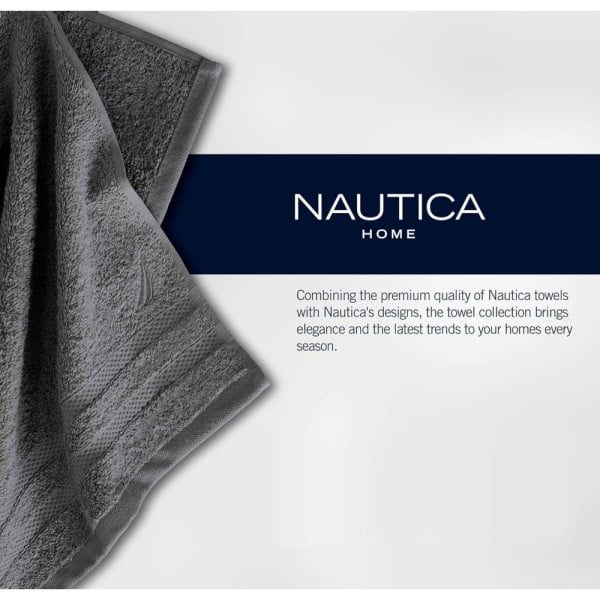 Set 5 prosoape de maini, Nautica Crew, 100% bumbac, 550 g/mp, 50 x 30 cm, gri antracit - imagine 5