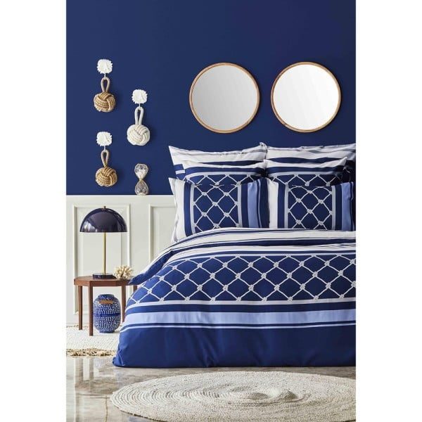 Set lenjerie de pat Nautica Knot, pat dublu, 4 piese, 100% bumbac, 240 x 260 cm, 200 x 220 cm, 2 x 50 x 70 cm - imagine 5